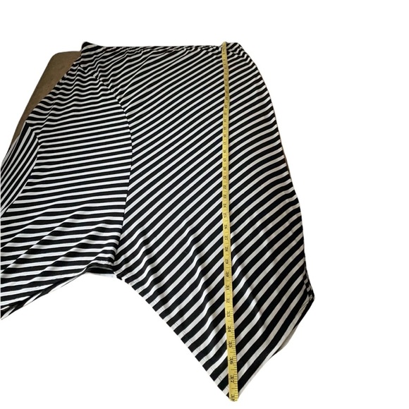 Chico’s Black & White Striped Handkerchief Hem MIDI Skirt Size 12/L - Picture 6 of 9